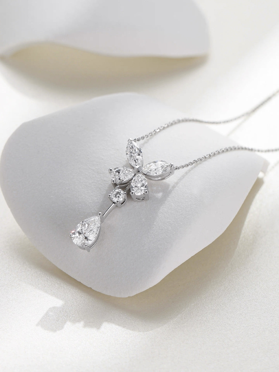 Butterfly High Carbon Diamond Drop Necklace | S925 Sterling Silver
