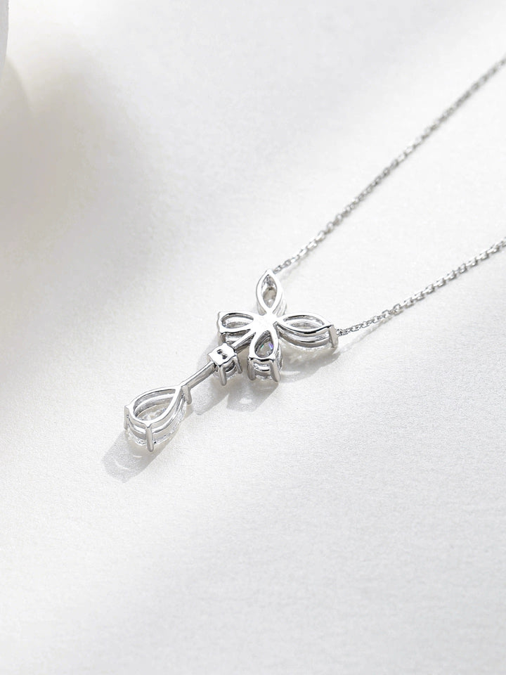 Butterfly High Carbon Diamond Drop Necklace | S925 Sterling Silver