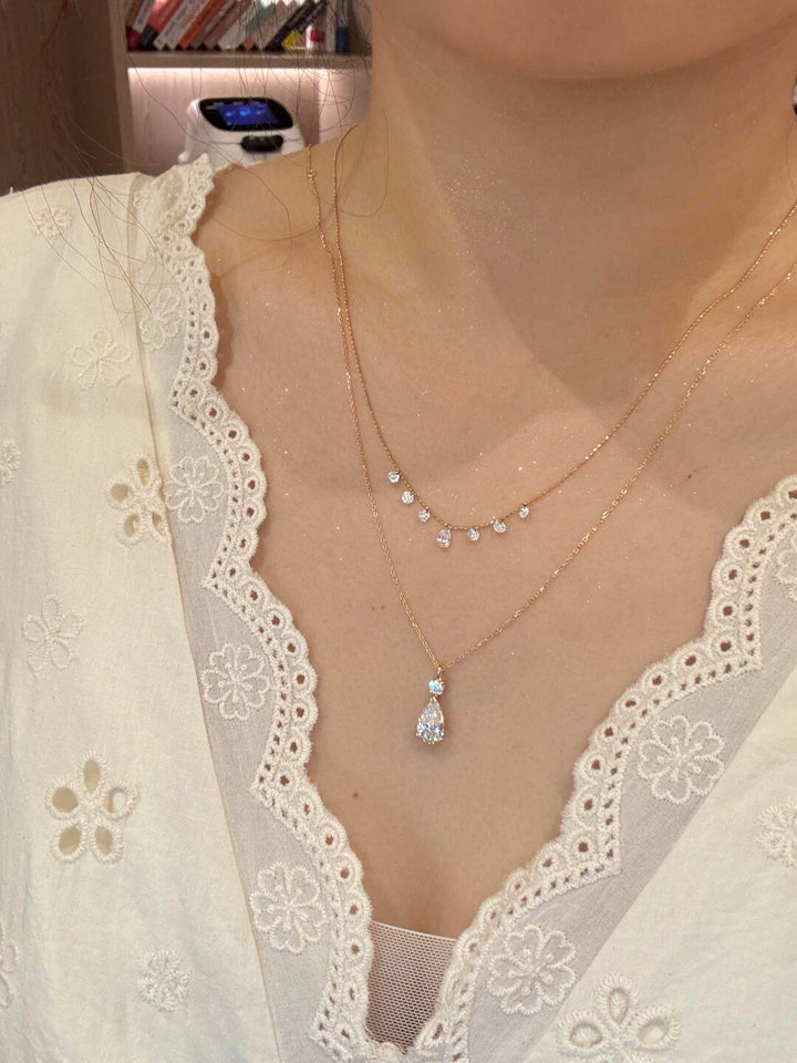 Teardrop Moissanite Pendant Necklace