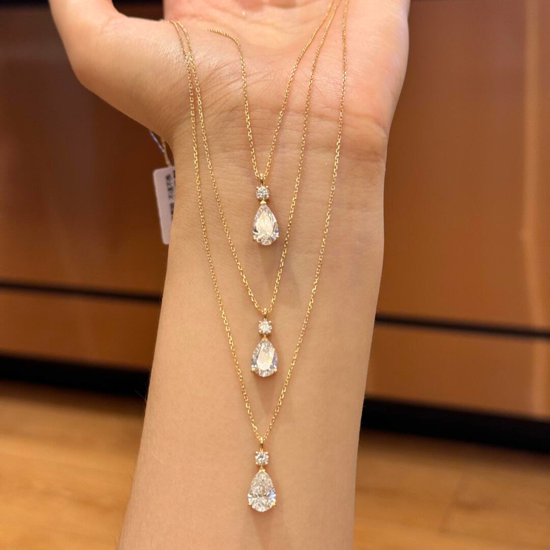 Teardrop Moissanite Pendant Necklace