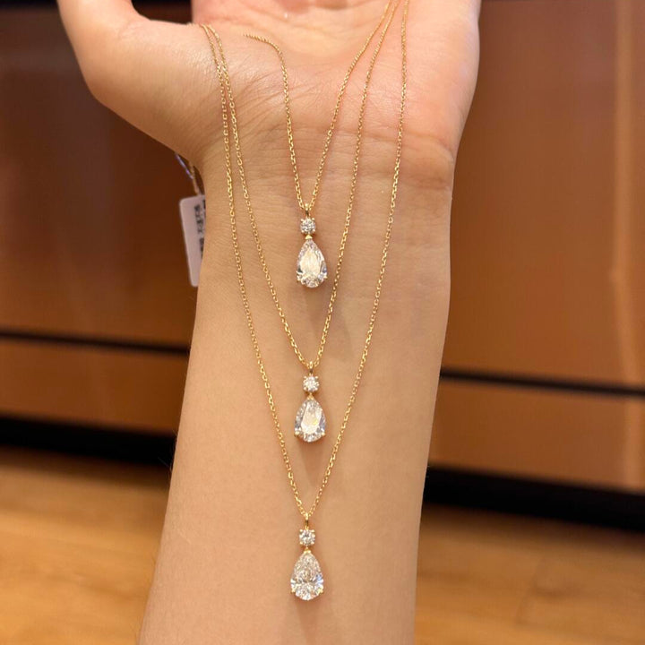 Teardrop Moissanite Pendant Necklace