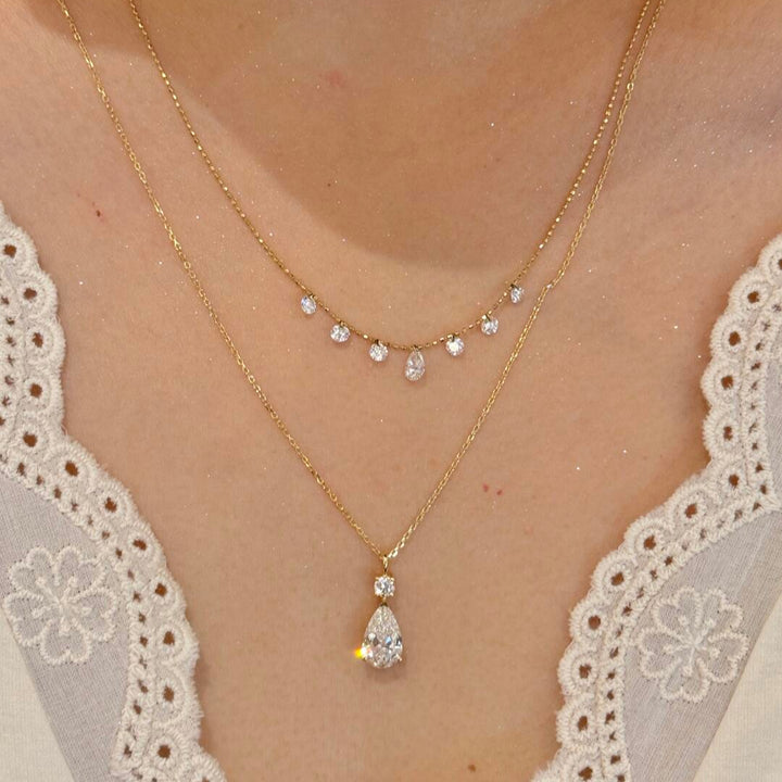 Teardrop Moissanite Pendant Necklace