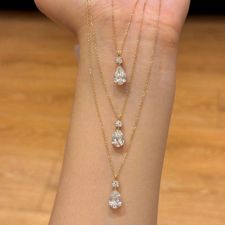 Teardrop Moissanite Pendant Necklace