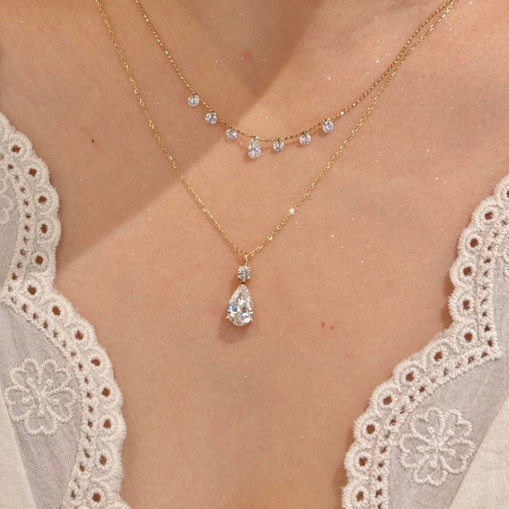Teardrop Moissanite Pendant Necklace