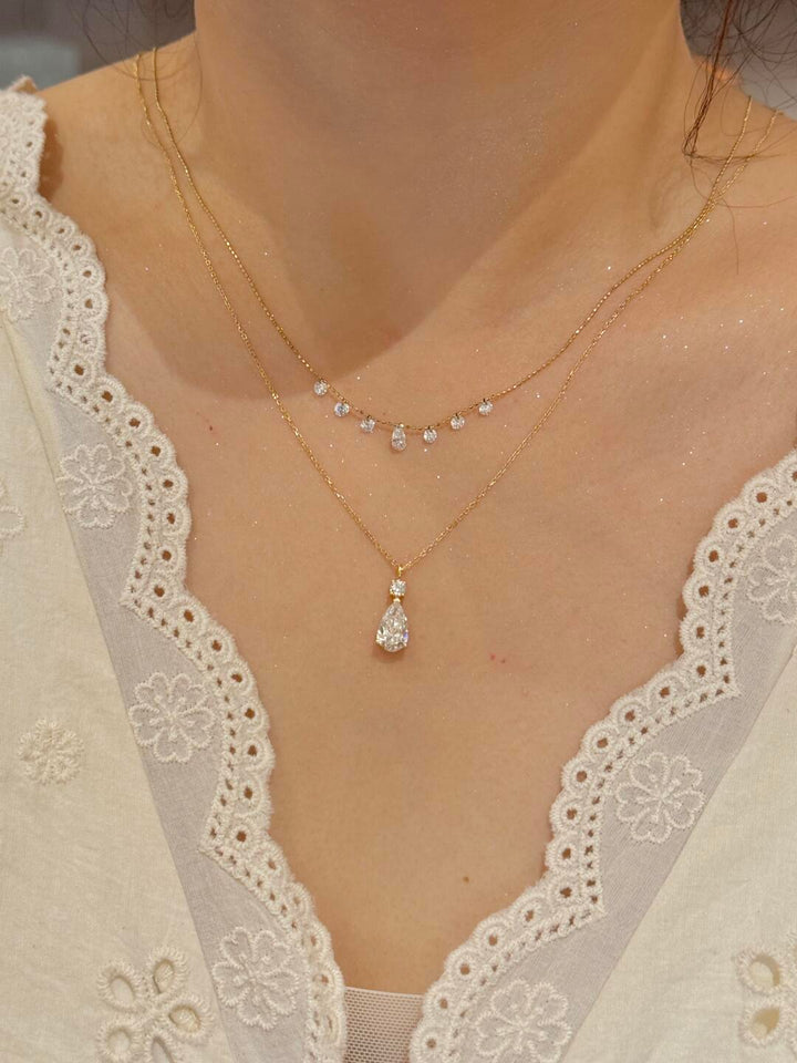 Teardrop Moissanite Pendant Necklace