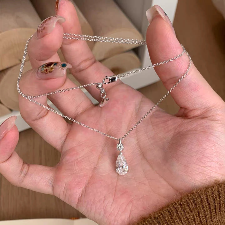 Teardrop Moissanite Pendant Necklace