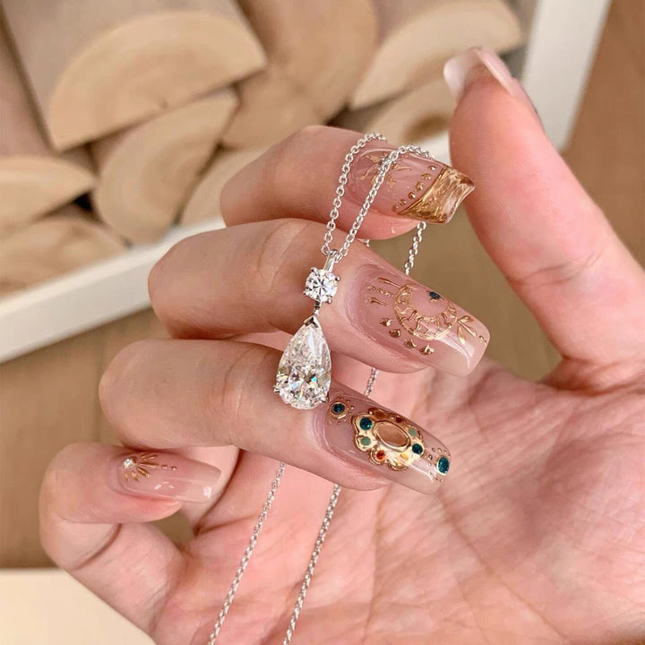 Teardrop Moissanite Pendant Necklace