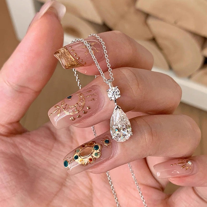 Teardrop Moissanite Pendant Necklace