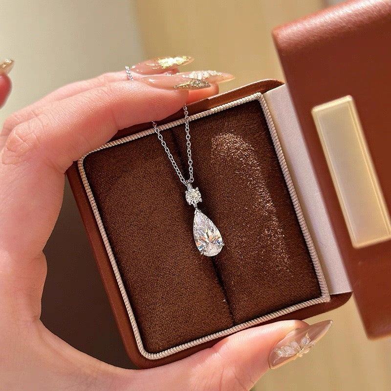Teardrop Moissanite Pendant Necklace