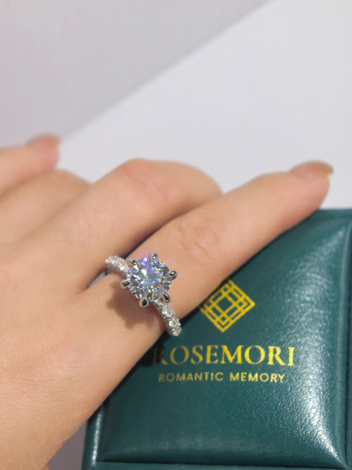 Aurora Six-Prong Moissanite Ring