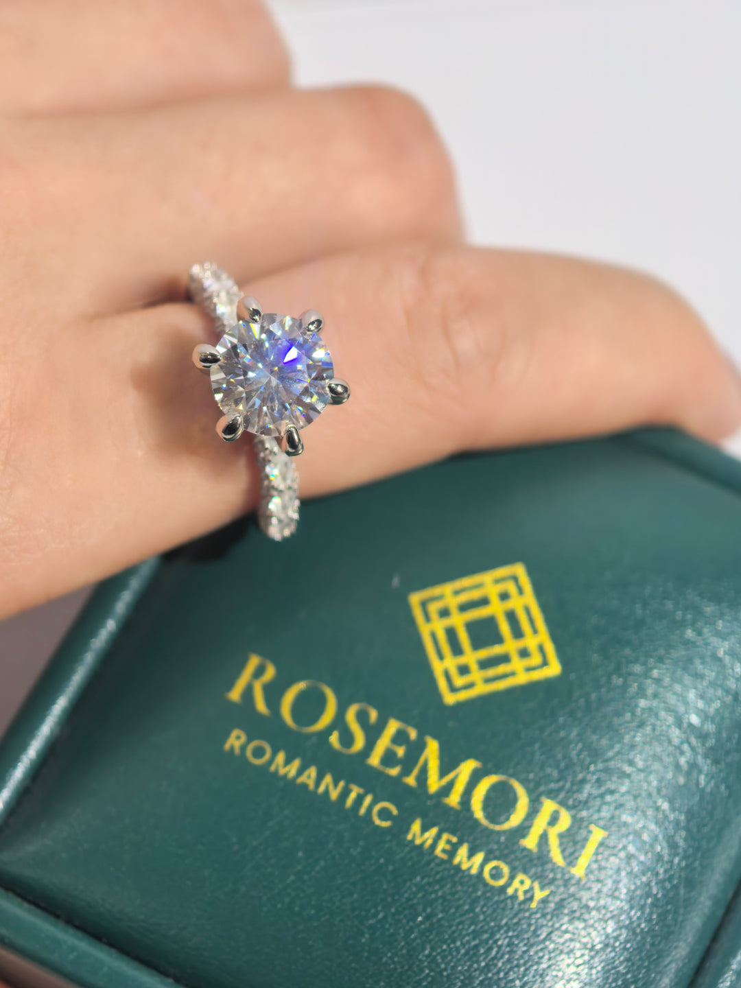 Aurora Six-Prong Moissanite Ring