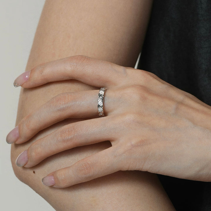 Slim Geometric Pavé Ring — Gold & Silver | S925 Sterling Silver