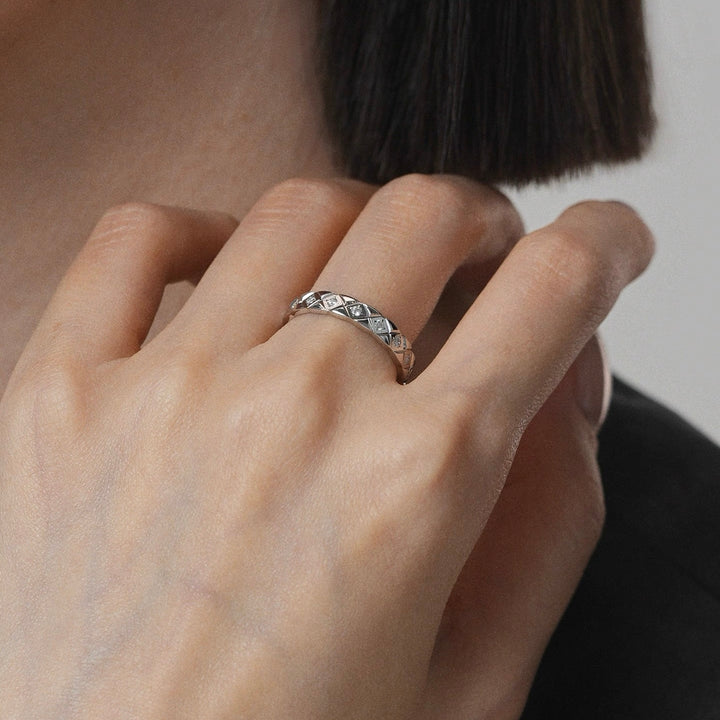 Slim Geometric Pavé Ring — Gold & Silver | S925 Sterling Silver