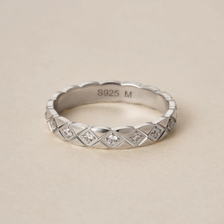 Slim Geometric Pavé Ring — Gold & Silver | S925 Sterling Silver