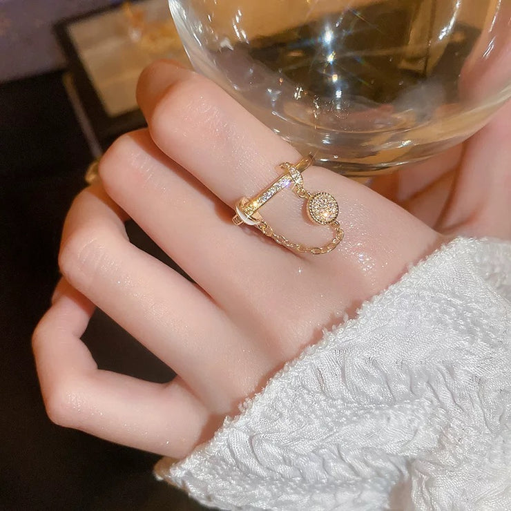 Round Chain Tassel Ring