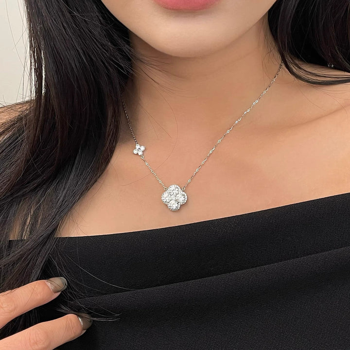 Lumière Clover Moissanite Necklace | S925 Sterling Silver