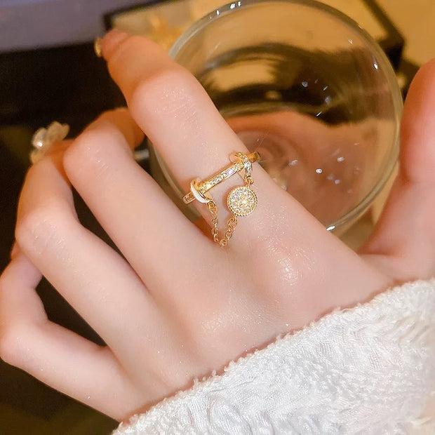 Round Chain Tassel Ring