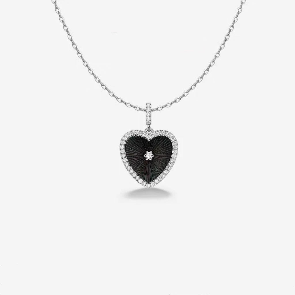 Sterling Silver Mother of Pearl Heart Drop Earrings