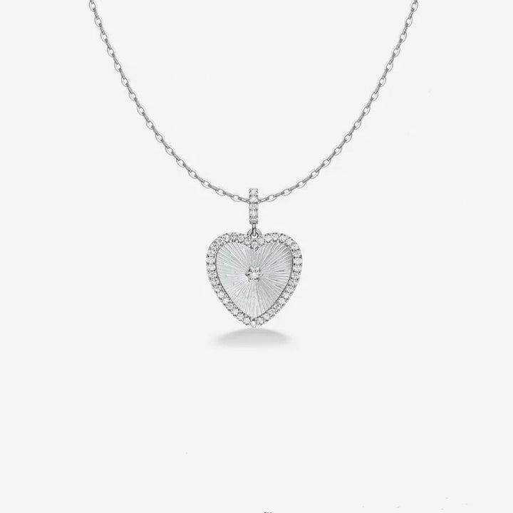 Sterling Silver Mother of Pearl Heart Drop Earrings