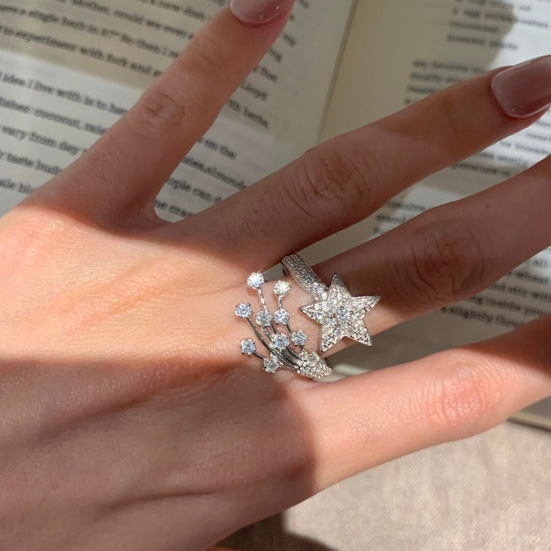 Shooting Star Pavé Bypass Ring