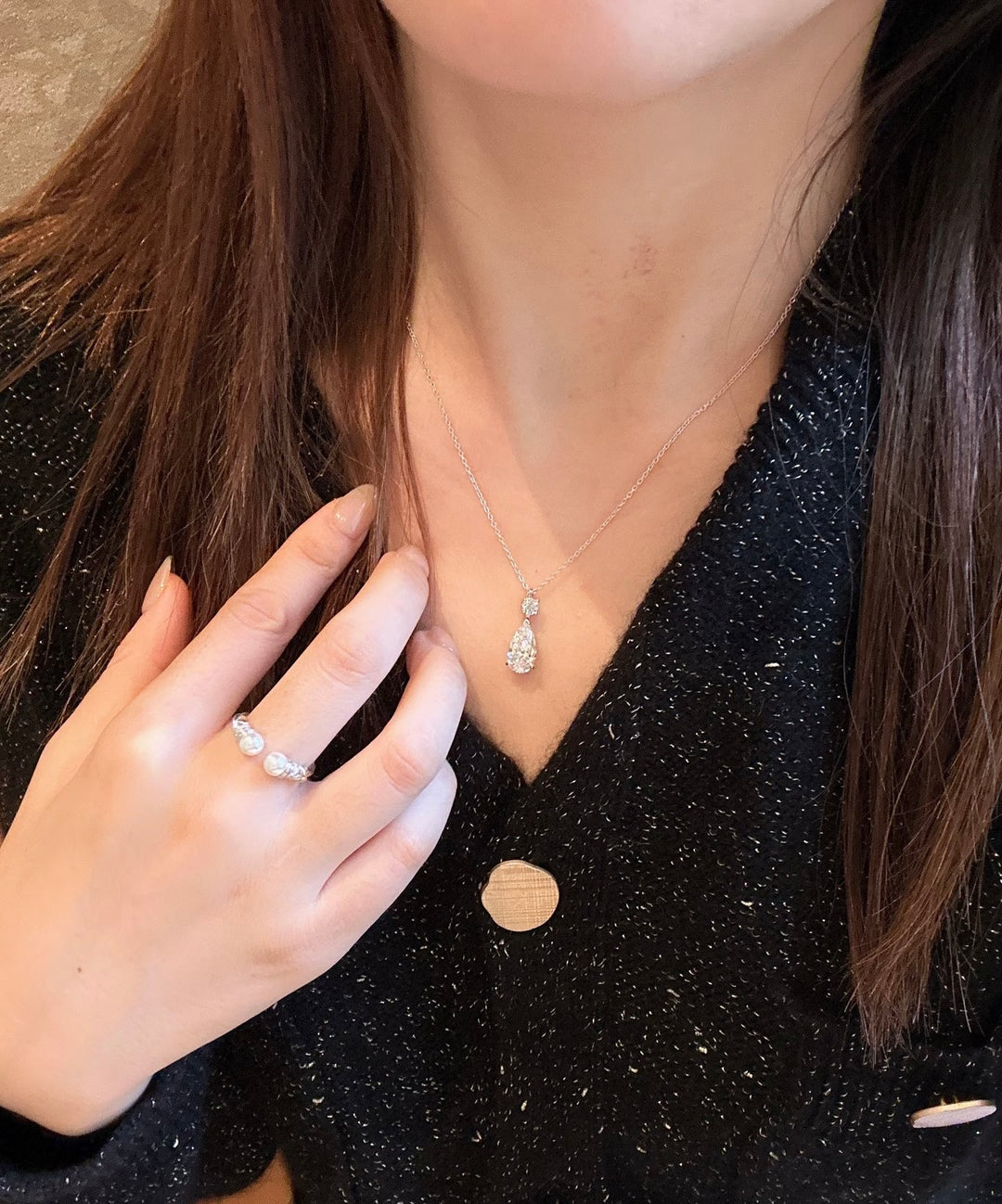 Luminéa Teardrop Moissanite Drop Necklace | S925 Sterling Silver