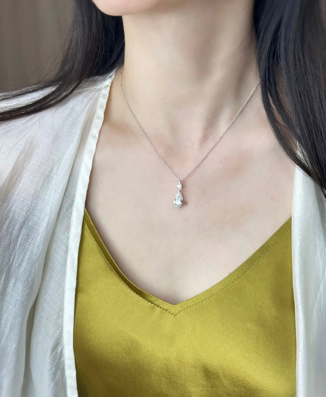 Luminéa Teardrop Moissanite Drop Necklace | S925 Sterling Silver