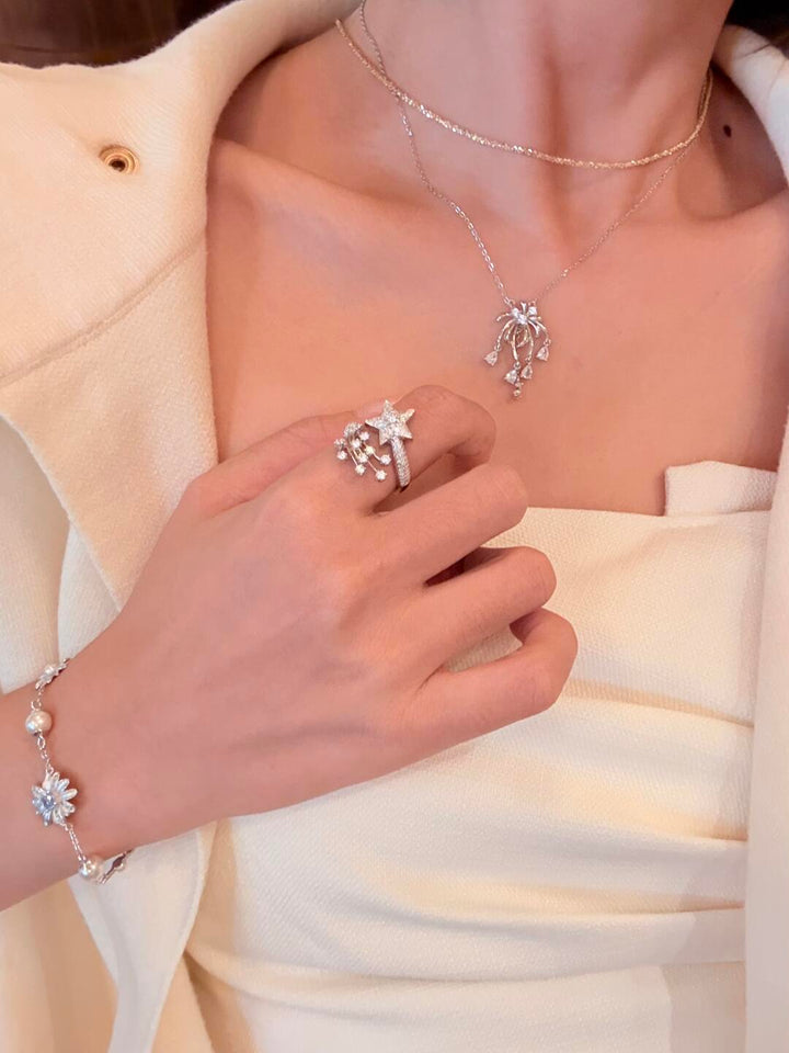Shooting Star Pavé Bypass Ring