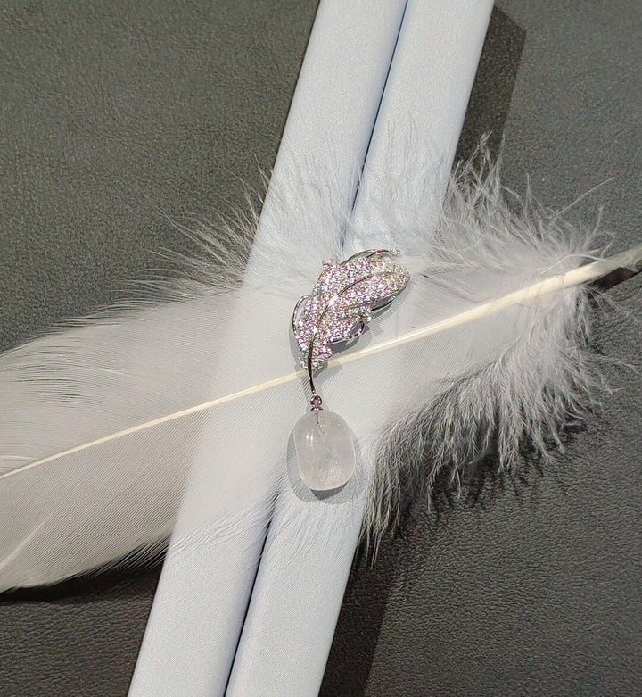 Feather Leaf Pearl Drop Earrings