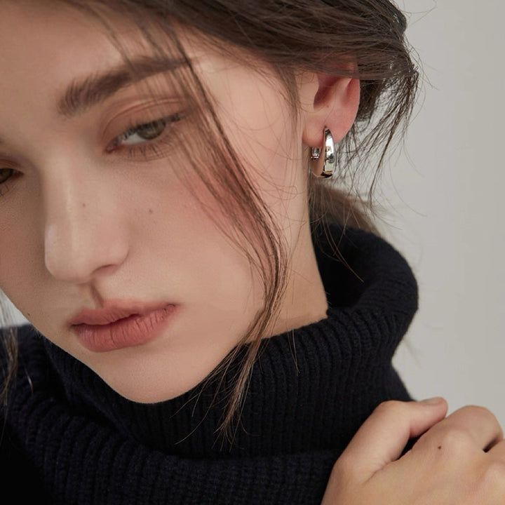 Minimalist Chunky Hoop Earrings