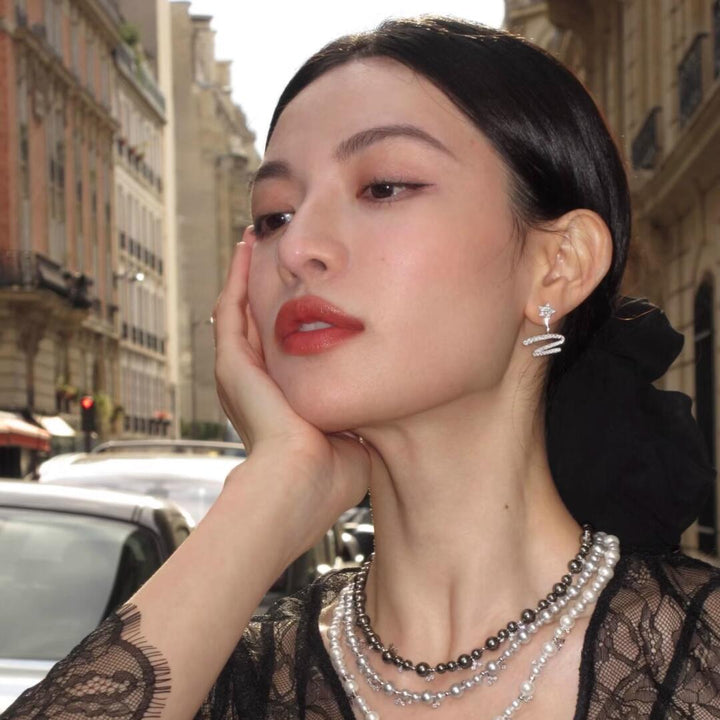Shooting Star Zircon Hoop Earrings