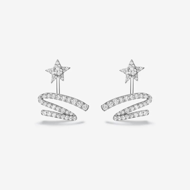 Shooting Star Zircon Hoop Earrings