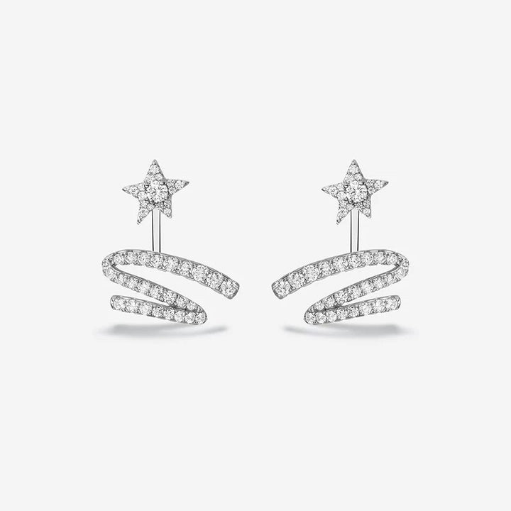 Shooting Star Zircon Hoop Earrings