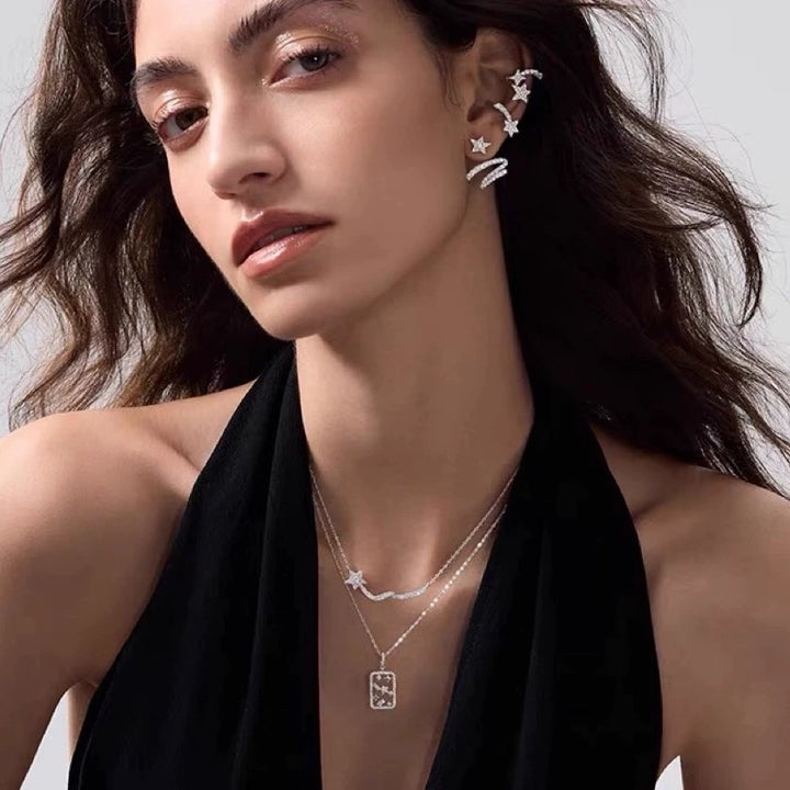 Shooting Star Zircon Hoop Earrings