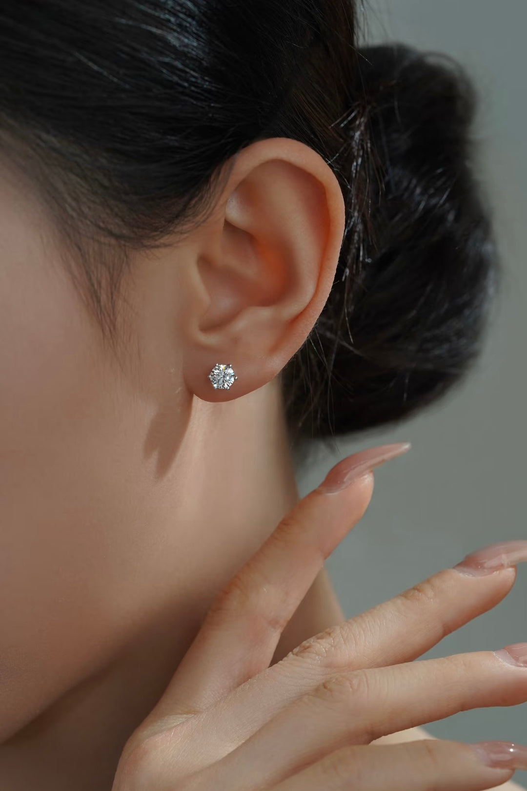 Classic Six-Prong Moissanite Stud Earrings | GRA Certified | S925 Sterling Silver