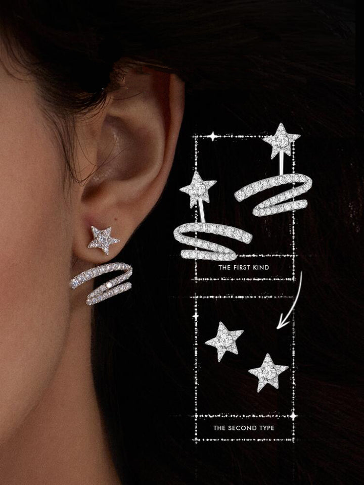 Shooting Star Zircon Hoop Earrings