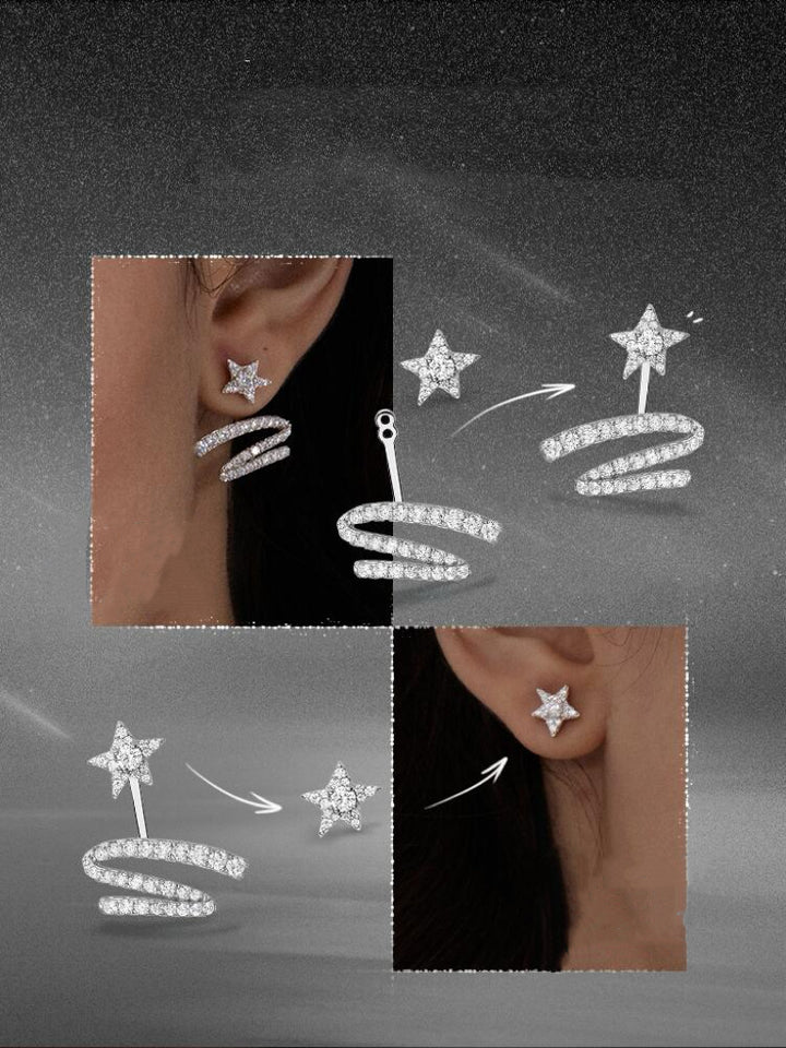 Shooting Star Zircon Hoop Earrings