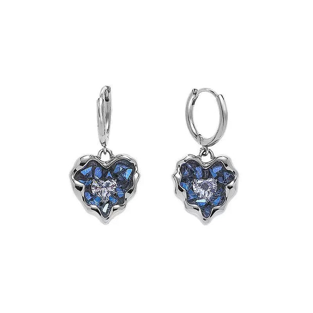 Blue Heart Earrings