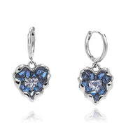 Blue Heart Earrings