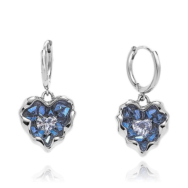 Blue Heart Earrings