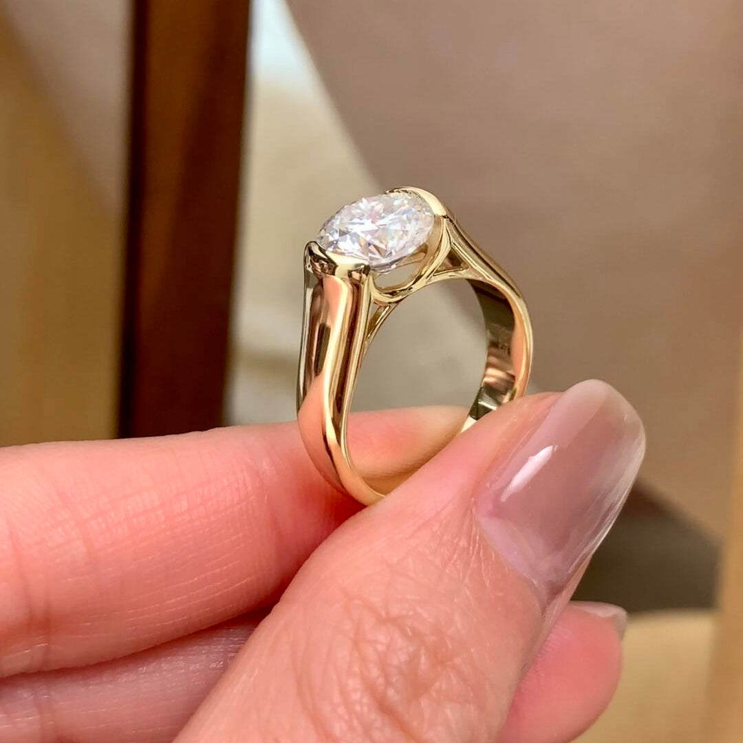 Round-Cut Moissanite Solitaire Ring