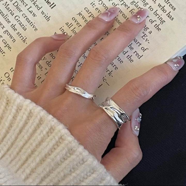 S925 Sterling Silver Irregular Texture Ring