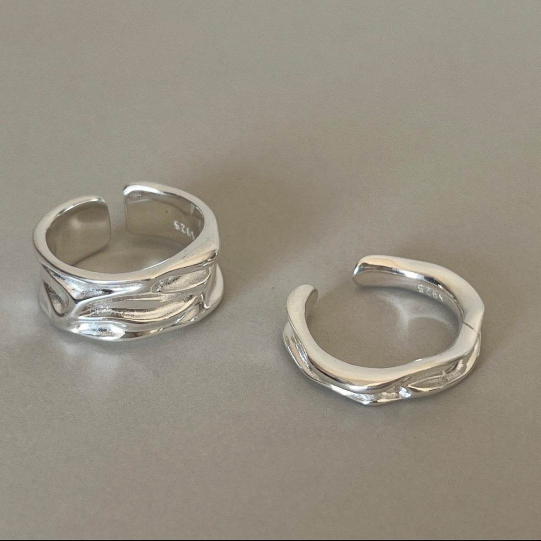 S925 Sterling Silver Irregular Texture Ring