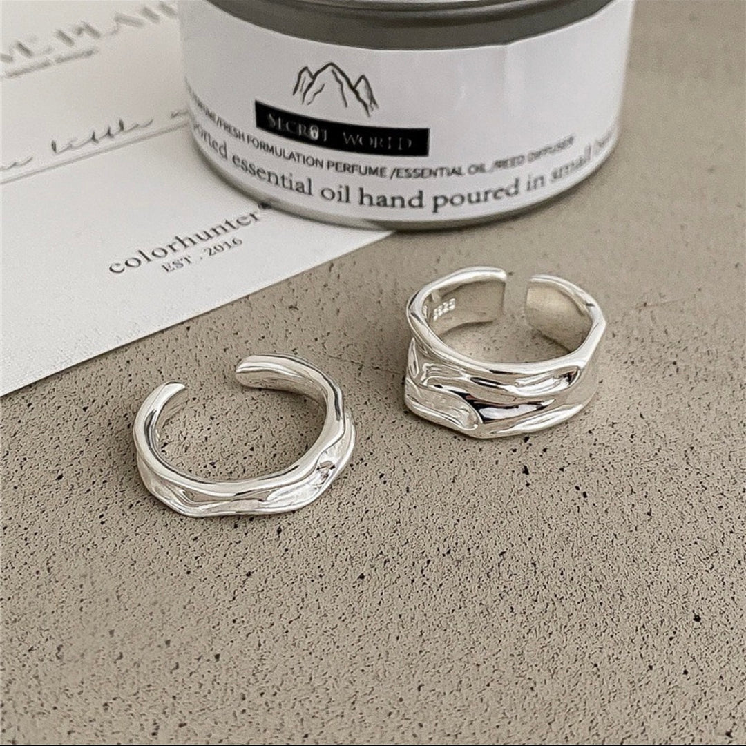 S925 Sterling Silver Irregular Texture Ring