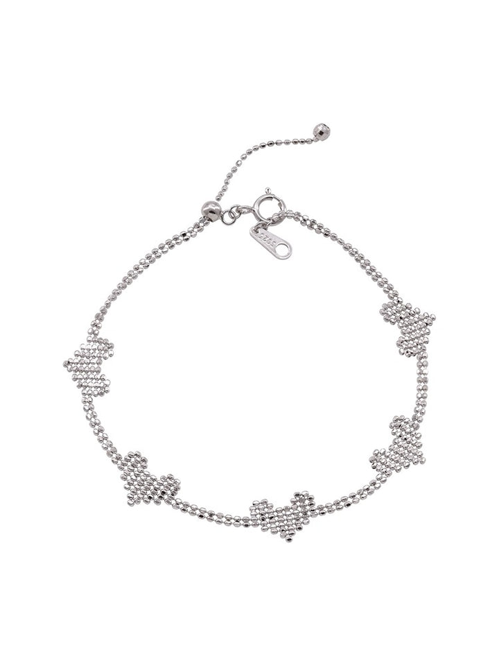 Sterling Silver Heart Link Necklace and Bracelet Set