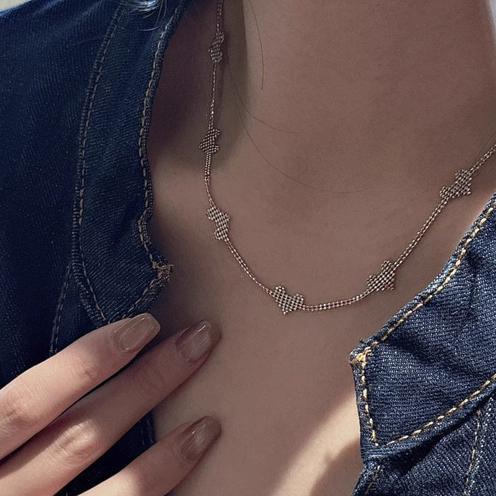 Sterling Silver Heart Link Necklace and Bracelet Set