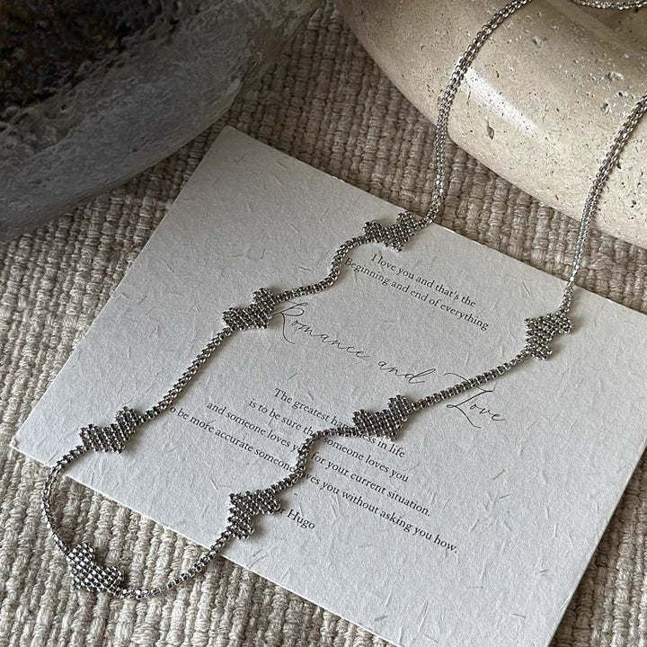 Sterling Silver Heart Link Necklace and Bracelet Set