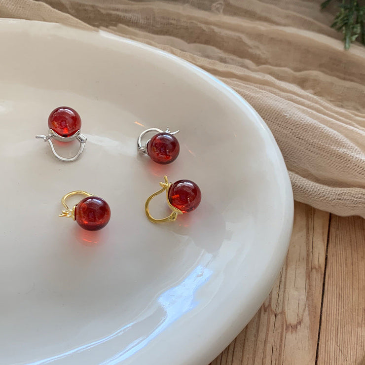 S925 Sterling Silver Natural Garnet Earrings