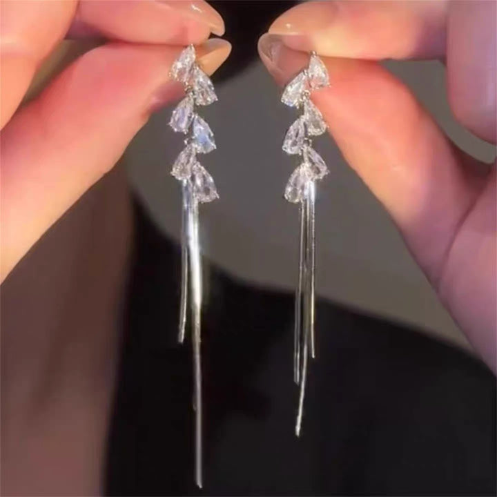 Teardrop Tassel Long Earrings