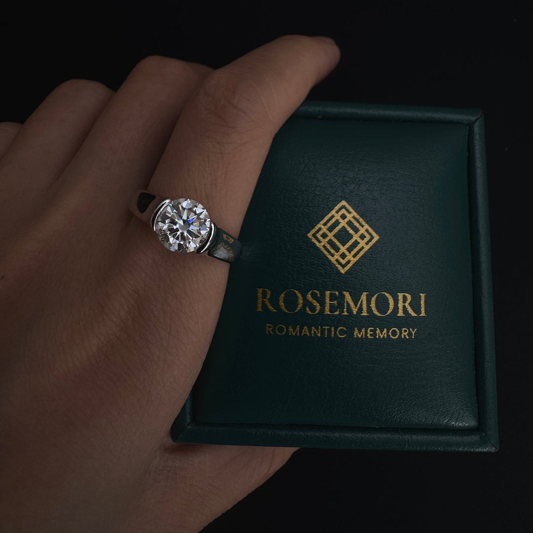 Round-Cut Moissanite Solitaire Ring