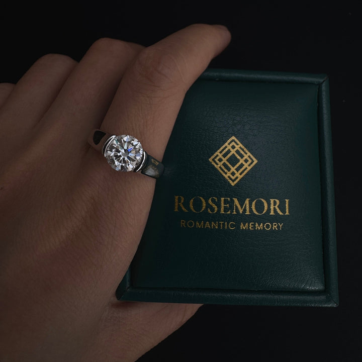 Round-Cut Moissanite Solitaire Ring